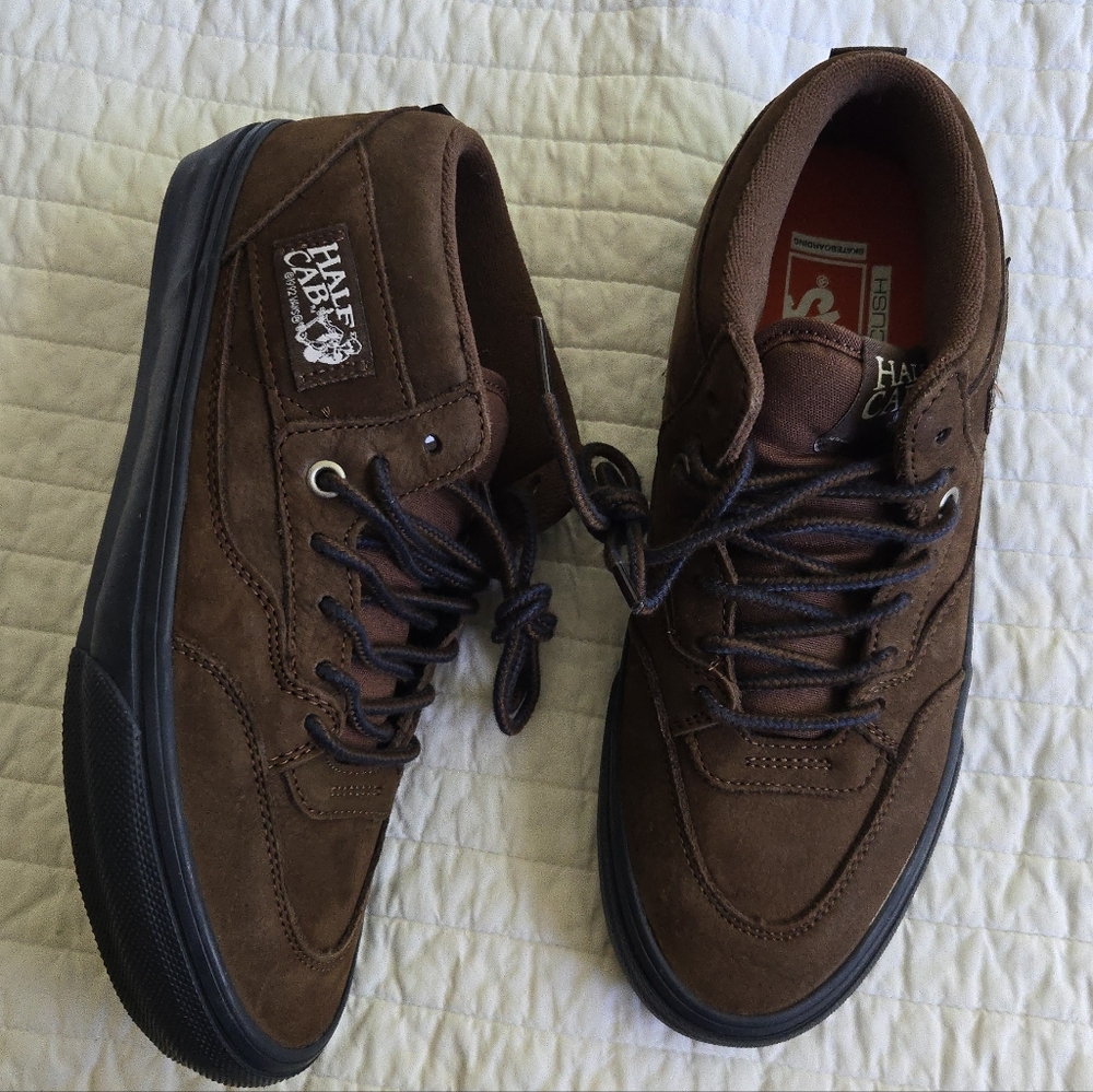 Vans Half Cab Brown Suede Athletic Skate Shoes